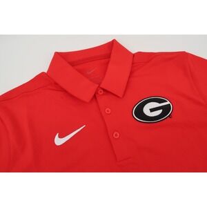 Nike‎ Georgia Bulldogs Mens Medium Red Dri-Fit Performance Golf Polo Shirt
